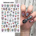 New Arrival Halloween Holiday Pumpkin Skull Maple Leaf Nail Art Sticker Decal Nail Art Decoration